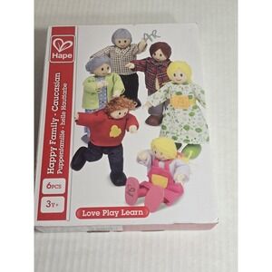 Hape Happy Family Caucasian Learning Discovery Dollhouse Set Toy Wood Sealed